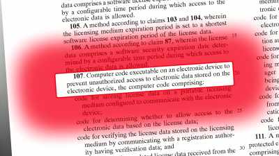 "COMPUTER CODE EXECUTABLE
ON AN ELECTRONIC DEVICE - The Patent Scam