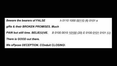 Conduit closing," close quote. - Truth Hunter