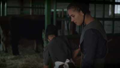       [congregation singing]
♪ by his passion we can plead ♪ - An Amish Sin