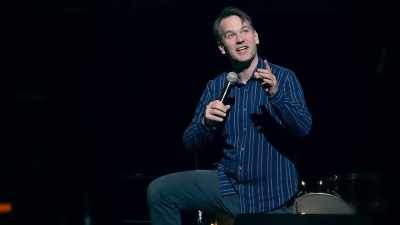 Connected with a group
of people in a room. - Good One: A Show About Jokes