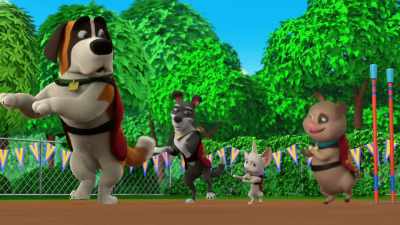 -[Coop] Go Hogdog!
-[cheering] - The Chicken Squad