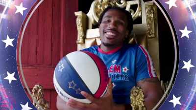 COREY: THUNDER TAKES US BACK TO
HIS TRICK SHOT GAUNTLET. - Harlem Globetrotters: Play It Forward