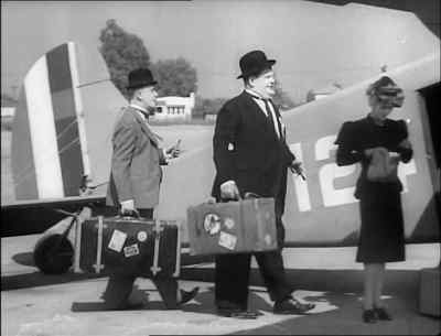 Could you tell us
the way to railroad depot? - The Flying Deuces
