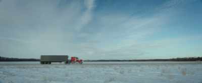 [country music playing] - The Ice Road