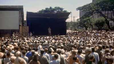 Courtenay's camera
rolls as Hollywood stars - The Pacific War in Color