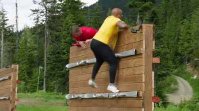 Craig:
With three teams
on the ski wall, - Canada's Ultimate Challenge