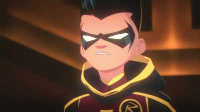 Crashing to Earth on a satellite
while fighting off parasitic aliens, - Batman and Superman: Battle of the Super Sons