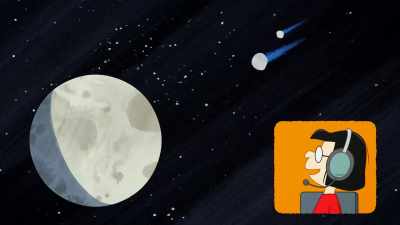 Craters are holes made when a rocky
space object hits another larger object - Snoopy in Space