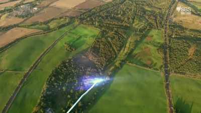 Crawford's route
took him over the feint remains - Scotland from the Sky