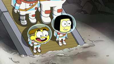 Cricket Green takes his first
step on an asteroid in space. - Big City Greens the Movie: Spacecation