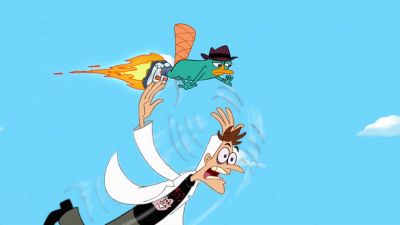 Cries out Curse you Perry the Platypus - Phineas and Ferb