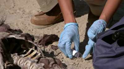 CRIME-SCENE ANALYSTS TOOK
SAMPLES FROM THE DESERT FLOOR. - Bloodlands