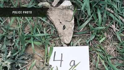 Crime techs comb
the isolated backyard - Buried In The Backyard