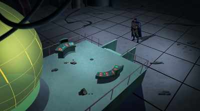 Crimson Cloak has rebuilt
Milo's teleportation machine. - Scooby-Doo! & Batman: The Brave and the Bold