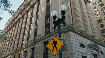 (crossing signal, horn honking) - City Hall