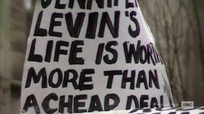[Crowd chanting
"Justice for Jennifer!"] - The Preppy Murder: Death in Central Park