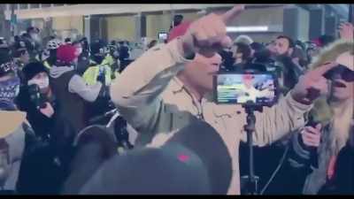 (crowd chanting) - Police State
