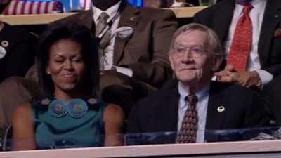 -(CROWD CHEERING)
-KERRY: Please join me - Obama: In Pursuit of a More Perfect Union