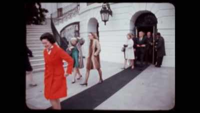 -[crowd cheering]
-...with a line of poetry - First Ladies