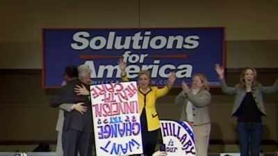 -CROWD: Hillary!
-REPORTER 2:
For her last big rally - Obama: In Pursuit of a More Perfect Union