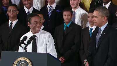 -(CROWD LAUGHING)
-(LAUGHS) - Obama: In Pursuit of a More Perfect Union