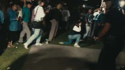 CROWD: NO PEACE, NO JUSTICE,
NO PEACE, NO JUSTICE. - LA 92