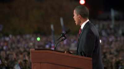 -CROWD: Yes, we can!
-Thank you, God bless you, - Obama: In Pursuit of a More Perfect Union