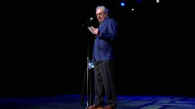 "Cuddling a warm,
thousand-pound cow - Lewis Black: Thanks for Risking Your Life