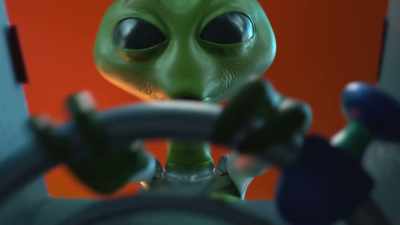 [curious babbling] - Alien TV