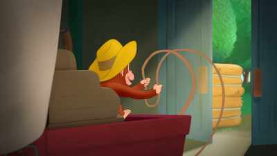 (Curious George chattering)
(lighthearted music) - Curious George: Go West, Go Wild