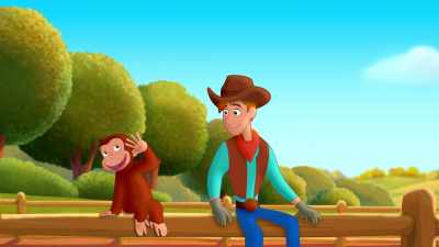 (Curious George chattering)
(wondrous music) - Curious George: Go West, Go Wild