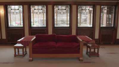 Curtain and blinds were out, - Frank Lloyd Wright: The Man Who Built America