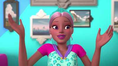 [customer] I want a selfie with
the floating feather duster. - Barbie: A Touch of Magic