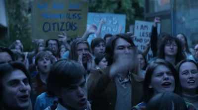 - Cut him off.
- He is going to listen! - Riot