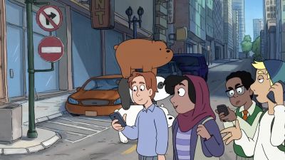 ♪ Da, da, da-ba-da, da, da,
ba-da-ba-da-ba ♪ - We Bare Bears
