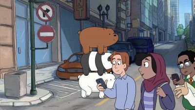 ♪ Da, da, da-ba-da, da, da,
ba-da-ba-da-ba ♪ - We Bare Bears