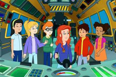 -[DA] Ralphie, she's around the corner!
-[pants] - The Magic School Bus Rides Again
