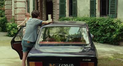 Dad always sits up front with anchise to navigate. - Call Me by Your Name