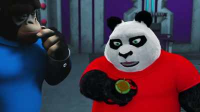 Dad told me the
medallion can draw - Panda vs. Aliens