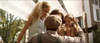 Daddy He ain't our daddyHell I ain't What's this Wharvey galsYour name's McGillNo sir Not since you got hit by that trainWhat are you talking about I wasn't hit by any trainMama says you was hit by a trainBlooey Nothin' leftJust a grease spot on the L - O Brother, Where Art Thou?