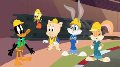 Daffy, we're not going to be
able to finish the race track. - Bugs Bunny Builders