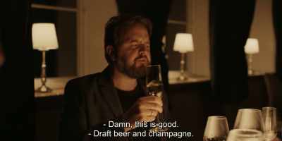 - Damn, this is good.
- Draft beer and champagne. - Another Round