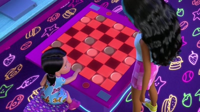Dan jumlah kotak merah dan hitam genap. - Barbie: Skipper and the Big Babysitting Adventure