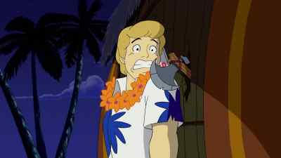 DAPHNE:
Hey! Put me down, you freaky tikis. - Aloha, Scooby Doo!