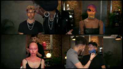 [dark electronic music playing] - Glow Up: Britain's Next Make-Up Star