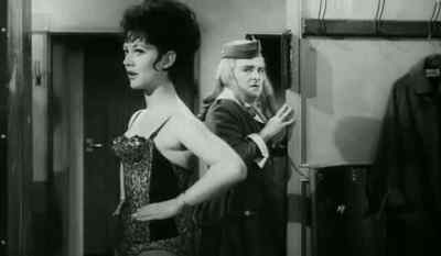 Darling, darling, this thing's killing me.
Could you unhook it for me? - Carry On Cabby