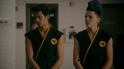 DARYL: And finally,
fighting unaffiliated - Cobra Kai