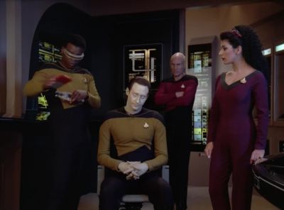 Data, wait for me in the corridor. - Star Trek: The Next Generation