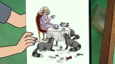 DAVID:
Marjune serving high tea - Bless the Harts