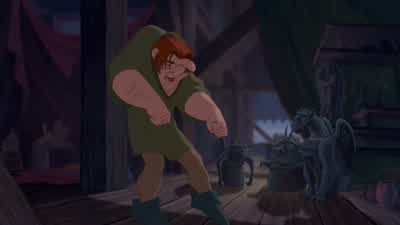 Good morning MasterDear boy whomever are you talking toMy friendsI see And what are your friends made of QuasimodoStoneCan stone talk No it can'tThat's right You're a smart ladNow lunch - The Hunchback of Notre Dame